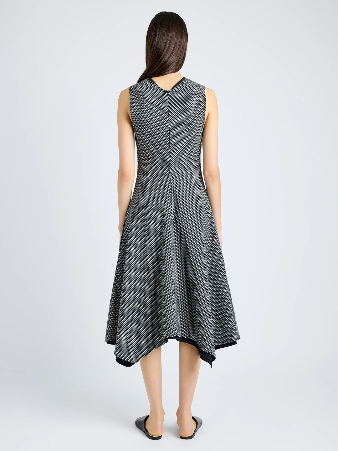 Layla Dress - Black/White Check Stretch Tailoring