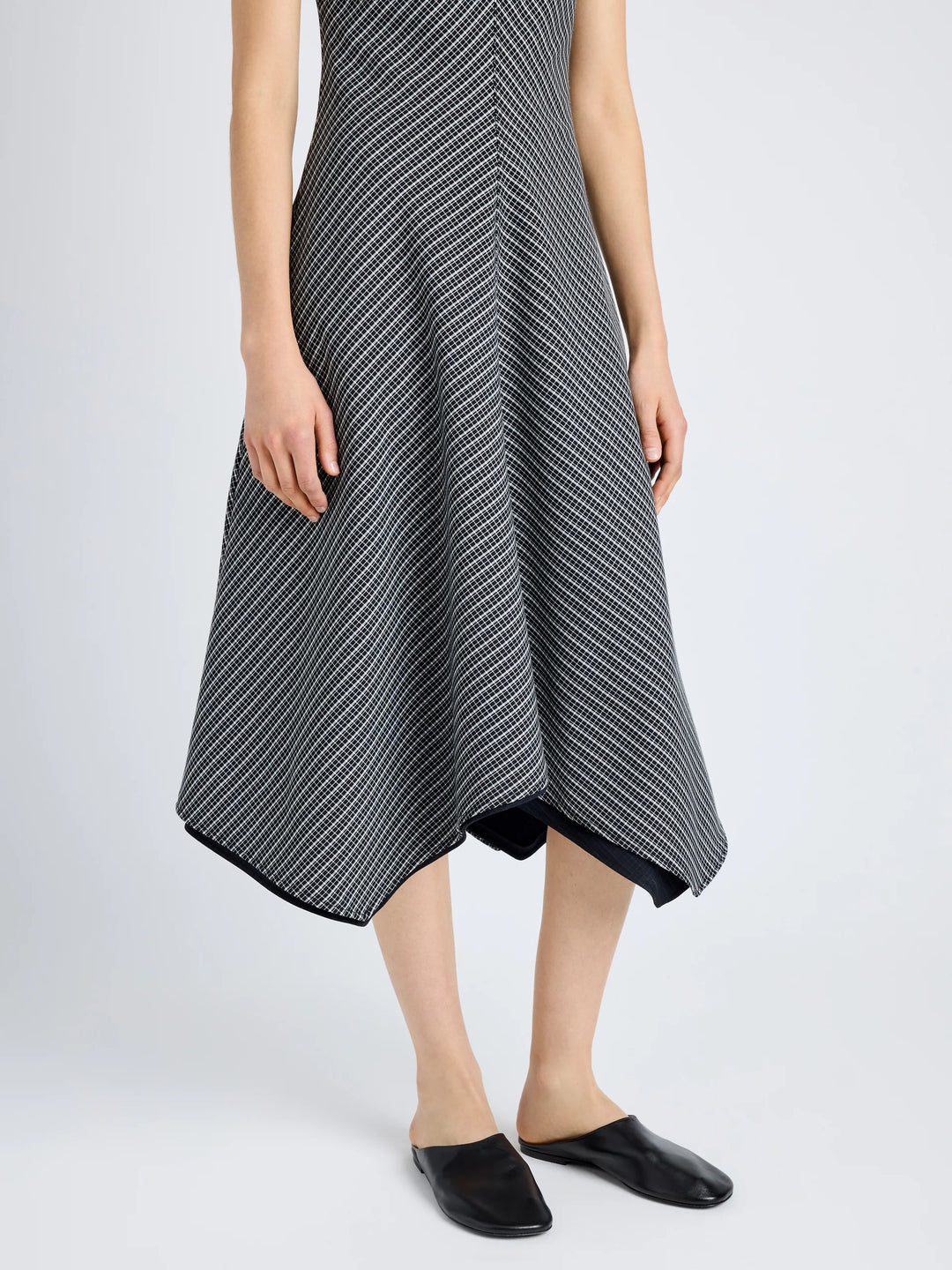 Layla Dress - Black/White Check Stretch Tailoring