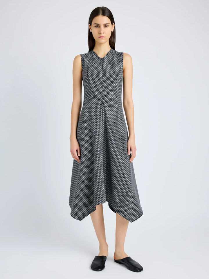 Layla Dress - Black/White Check Stretch Tailoring