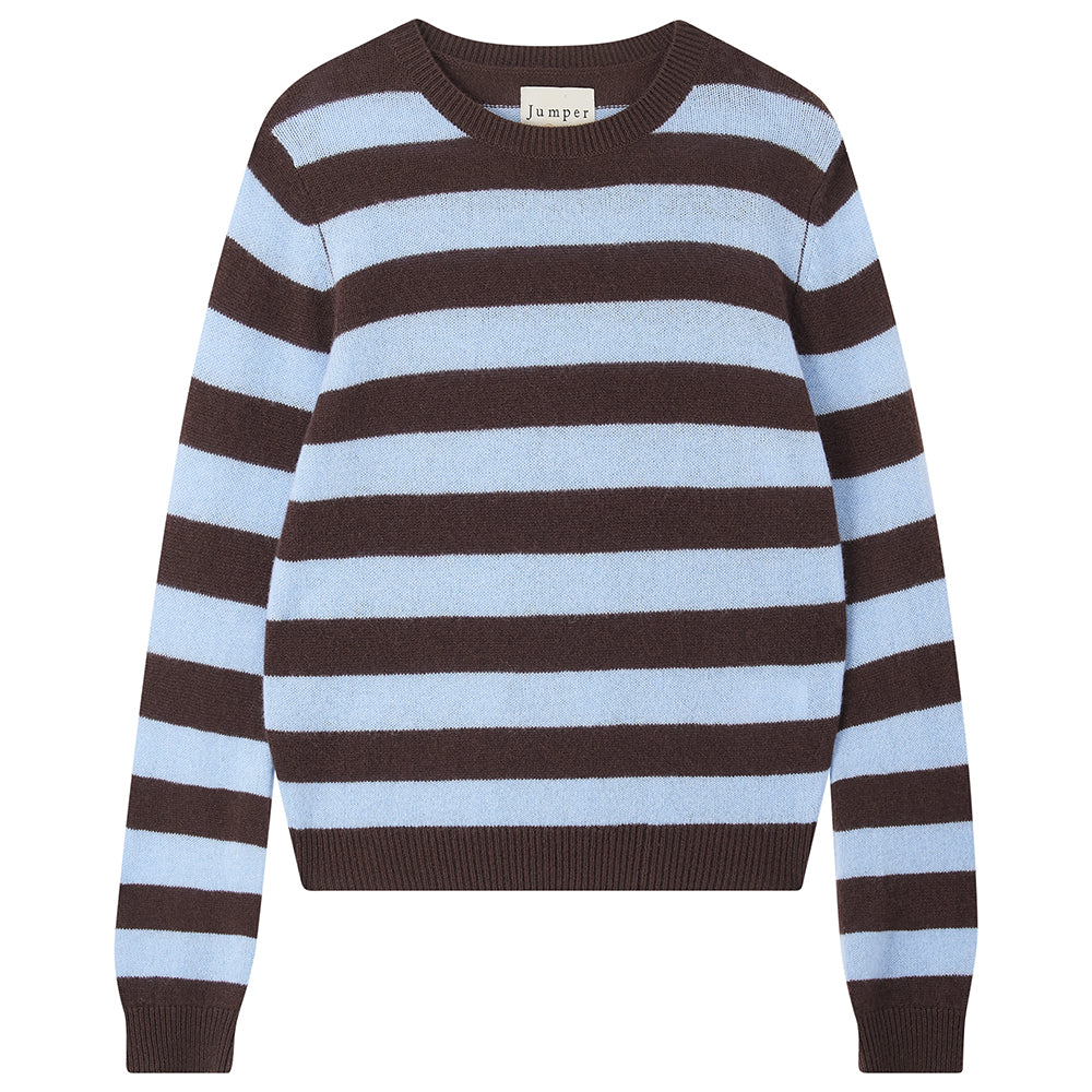 Stripe Crew Cashmere - Pluto/Arctic