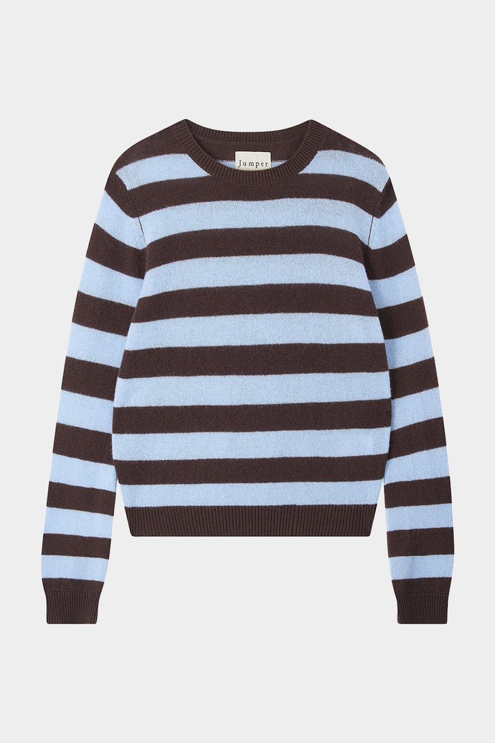 Stripe Crew Cashmere - Pluto/Arctic