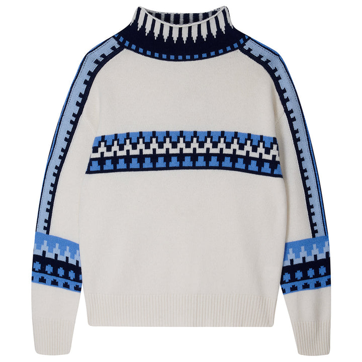 Cashmere Wool FairIsle Breton - Cream