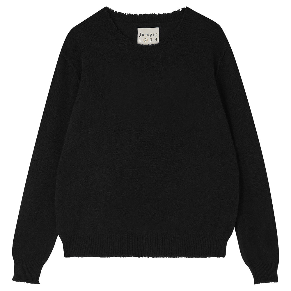 Distressed Crew Cashmere - Black
