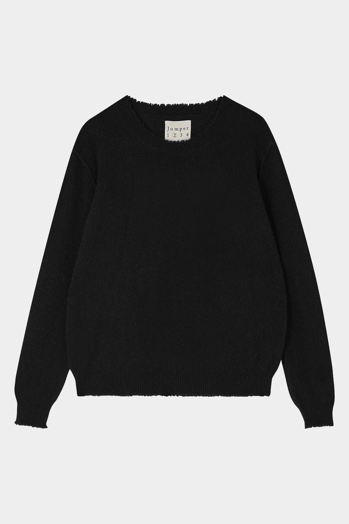 Distressed Crew Cashmere - Black