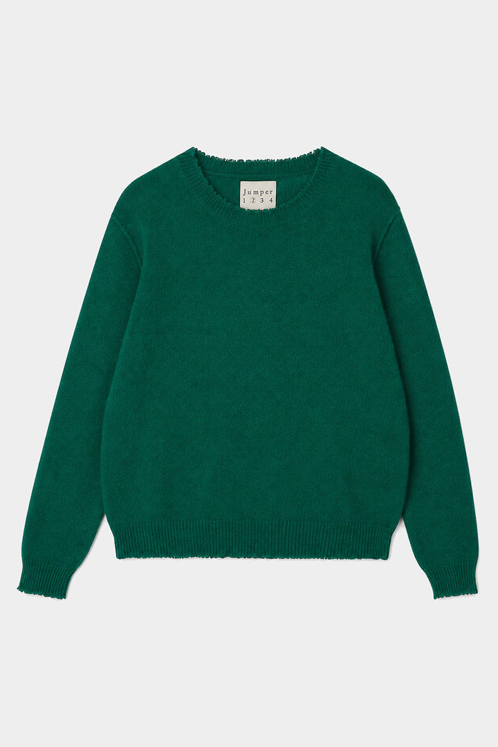 Distressed Crew Cashmere - Olive Green