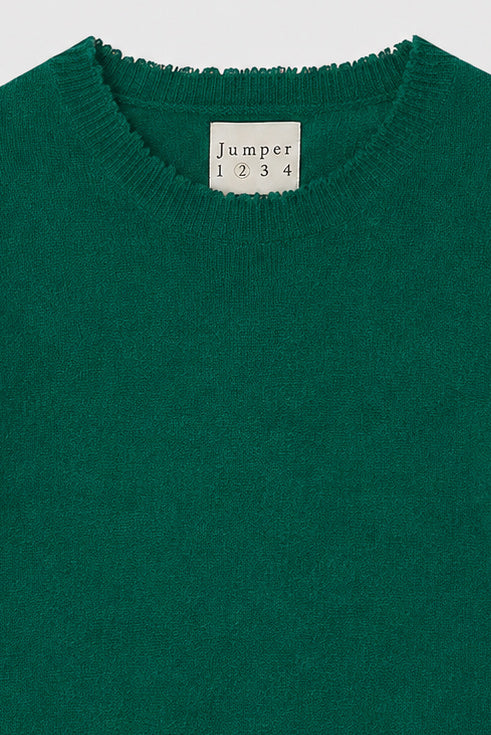 Distressed Crew Cashmere - Olive Green