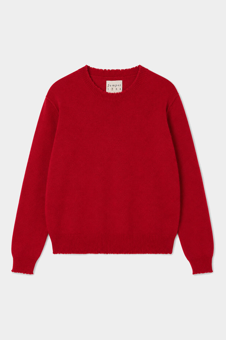 Distressed Crew Cashmere - Red