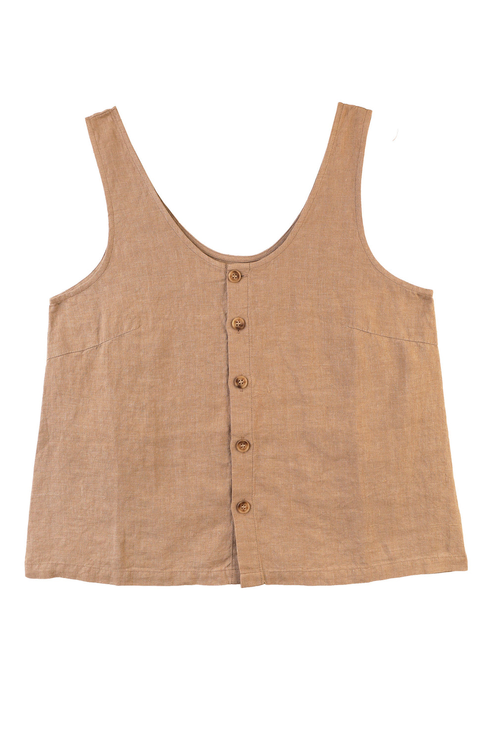 Button Front Tank - Stone