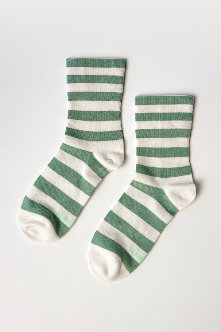 Wide Wally Socks - Matcha Stripe - Frontiers Woman