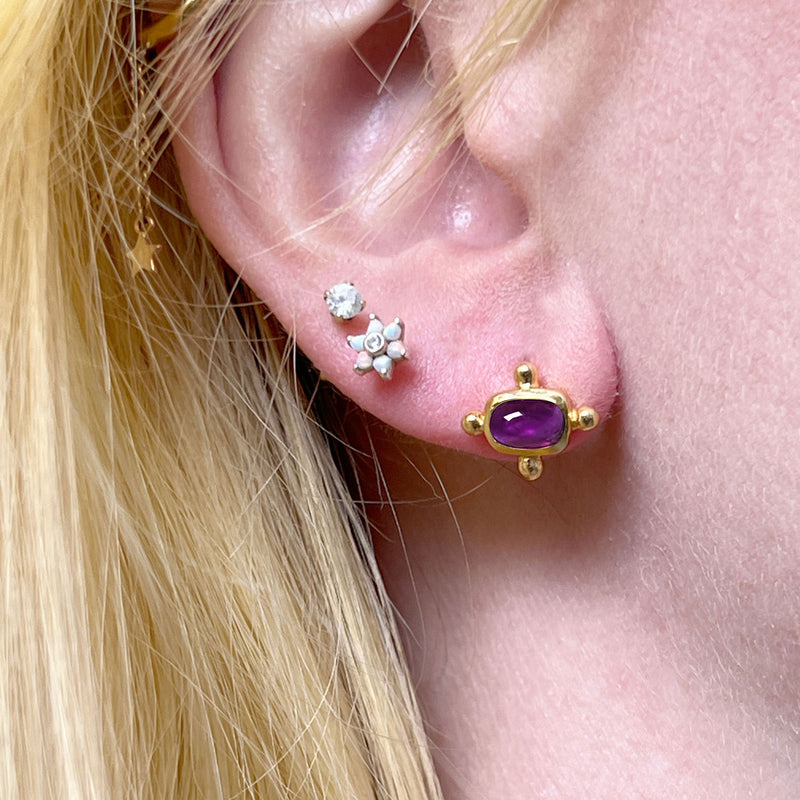 Beatriz Amethyst Stud Earrings