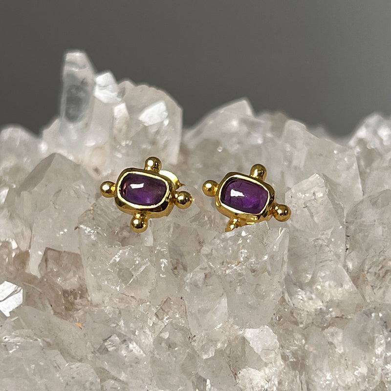 Beatriz Amethyst Stud Earrings