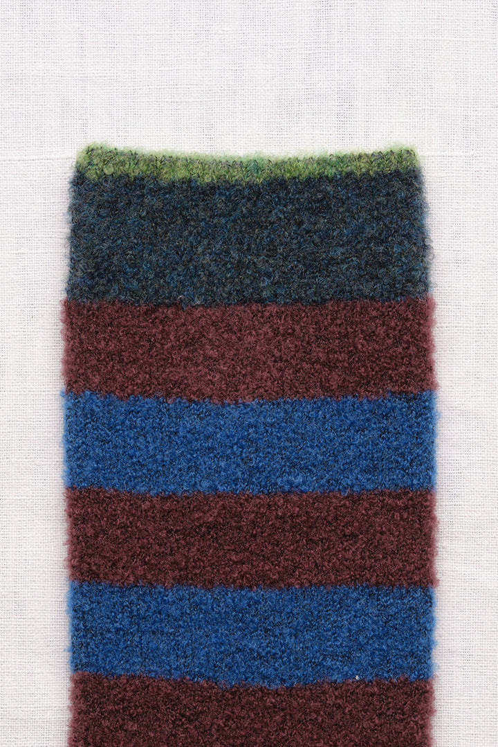 Stripe Wool Socks - Blue/Wine
