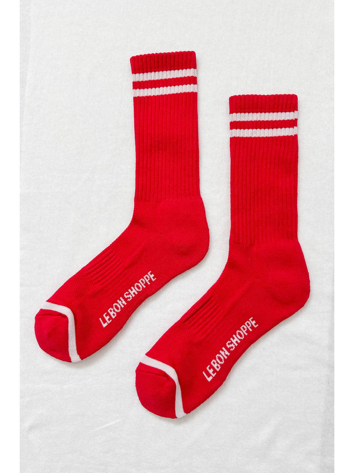 Extended Boyfriend Socks - Red