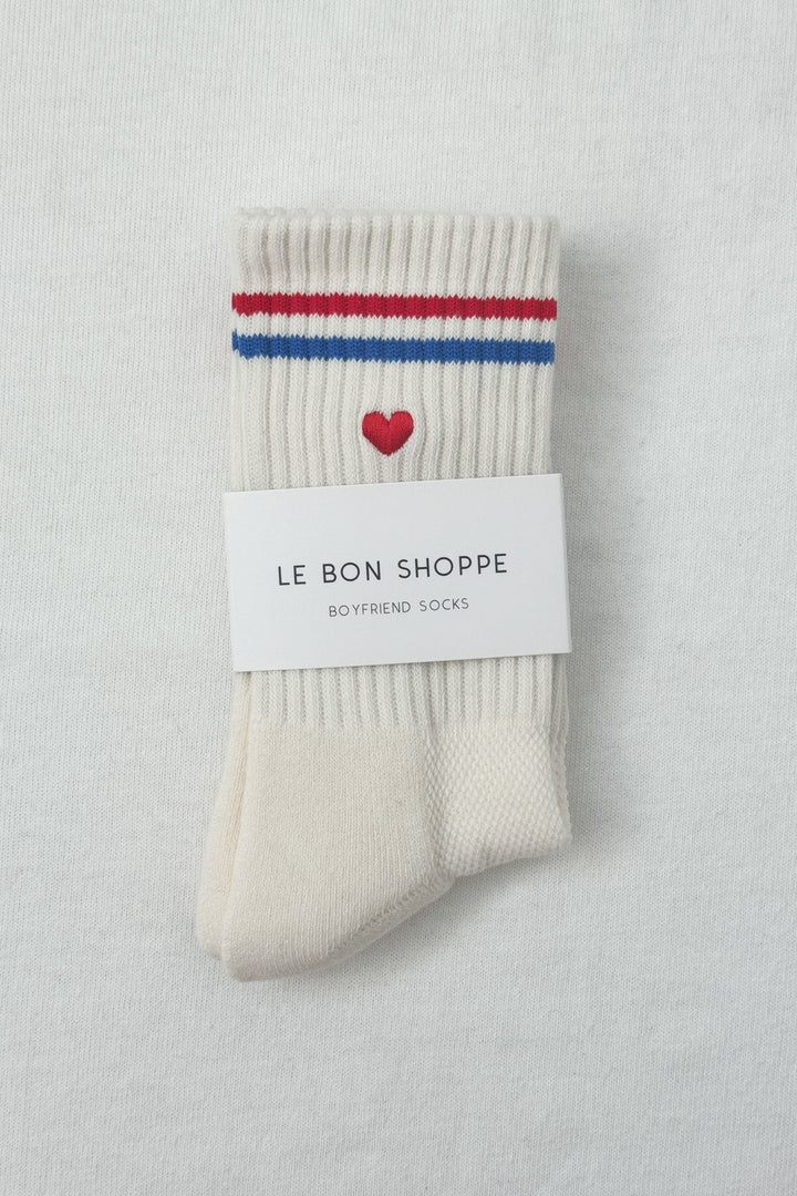 Embroidered Boyfriend Socks - Milk & Heart - Frontiers Woman