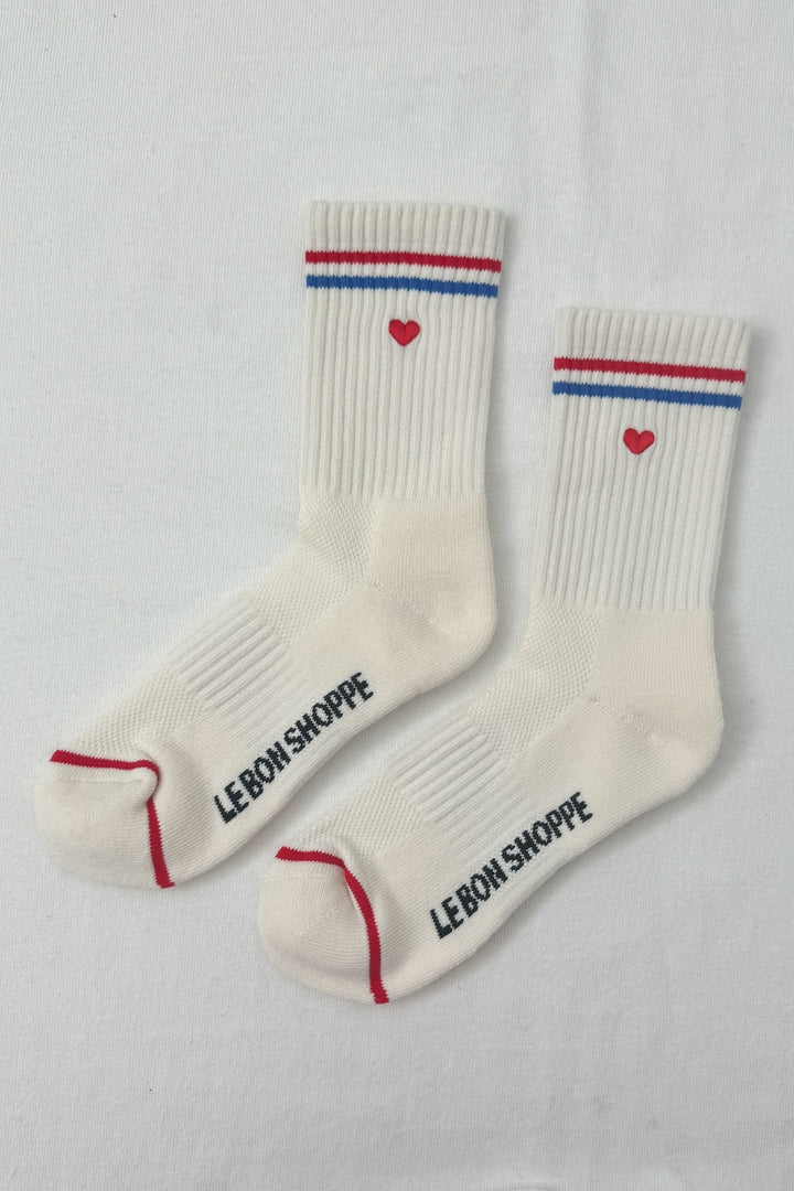 Embroidered Boyfriend Socks - Milk & Heart - Frontiers Woman