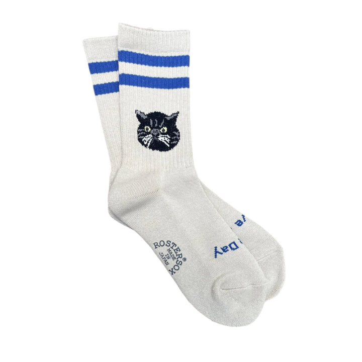 Cat Socks - Beige & Blue