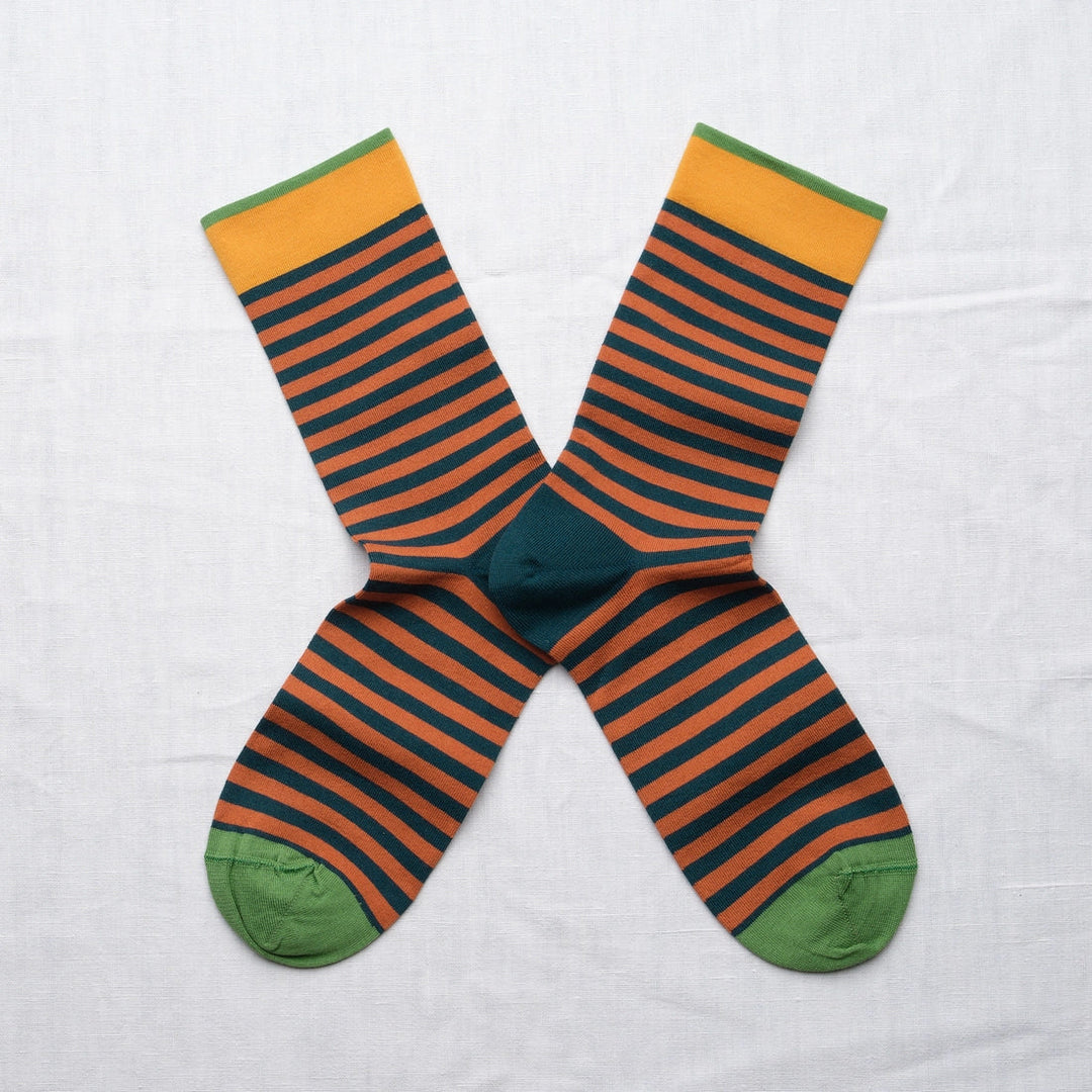 Striped Socks - Chestnut/Amber