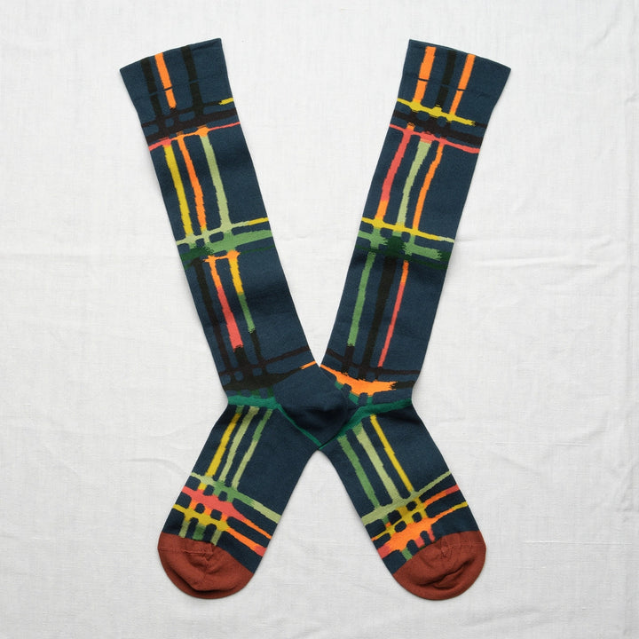 Tartan Corsaire Knee-Highs - Ink