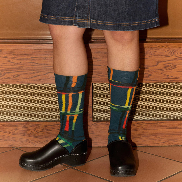 Tartan Corsaire Knee-Highs - Ink