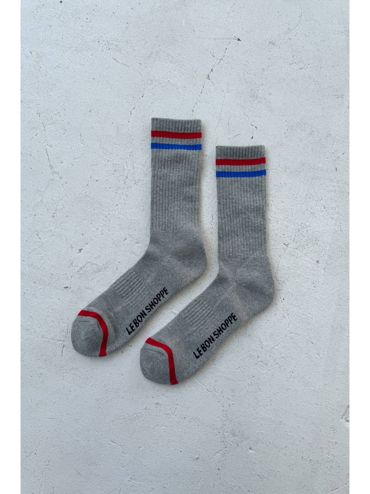 Extended Boyfriend Socks - True Grey