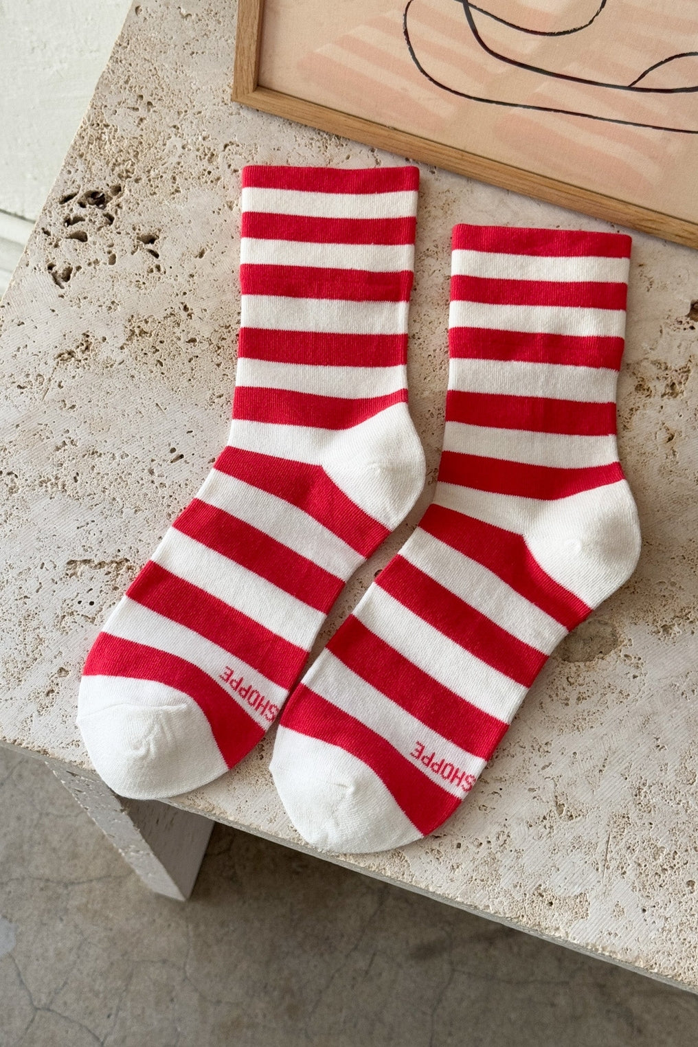 Wide Wally Socks - Red Stripe - Frontiers Woman