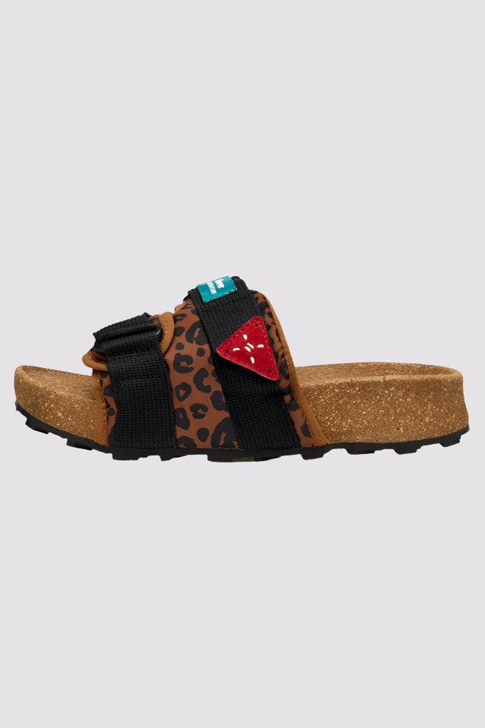 Niwa Slipper - Brown / Black / Leopard