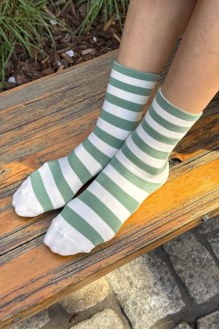 Wide Wally Socks - Matcha Stripe - Frontiers Woman