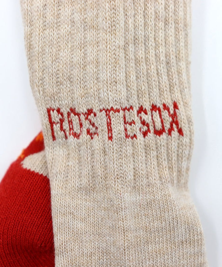 Fire Sock - Beige & Red