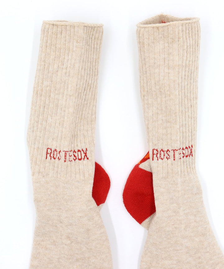 Fire Sock - Beige & Red