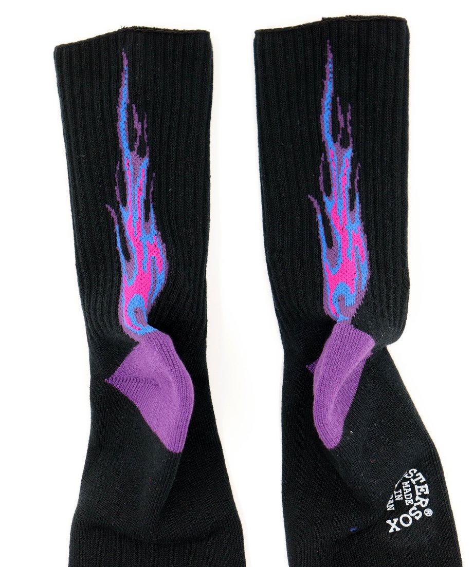 Fire Sock - Black & Purple