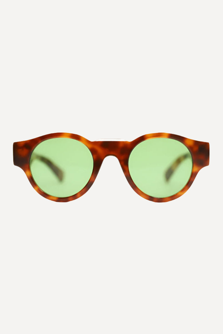 Michelle Sunglasses E81 Tortoiseshell - Green Lens