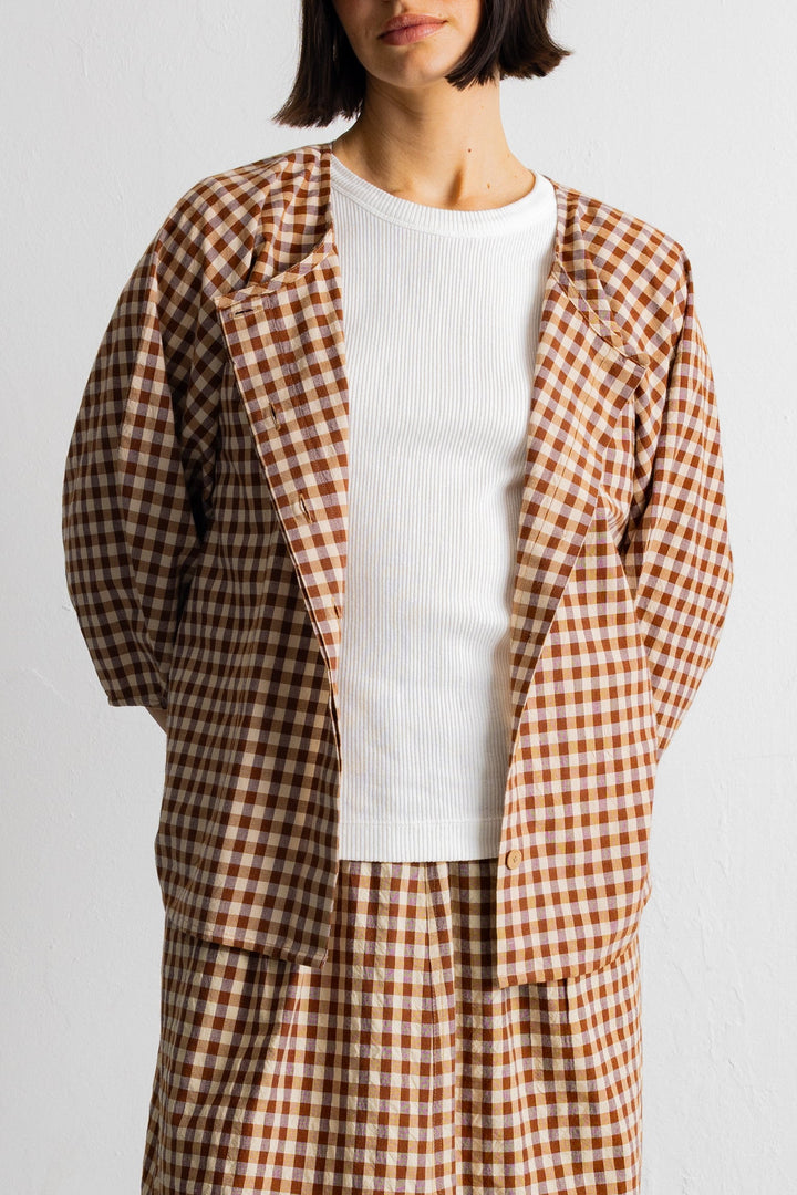 Cocoon Shirt - Clay Gingham