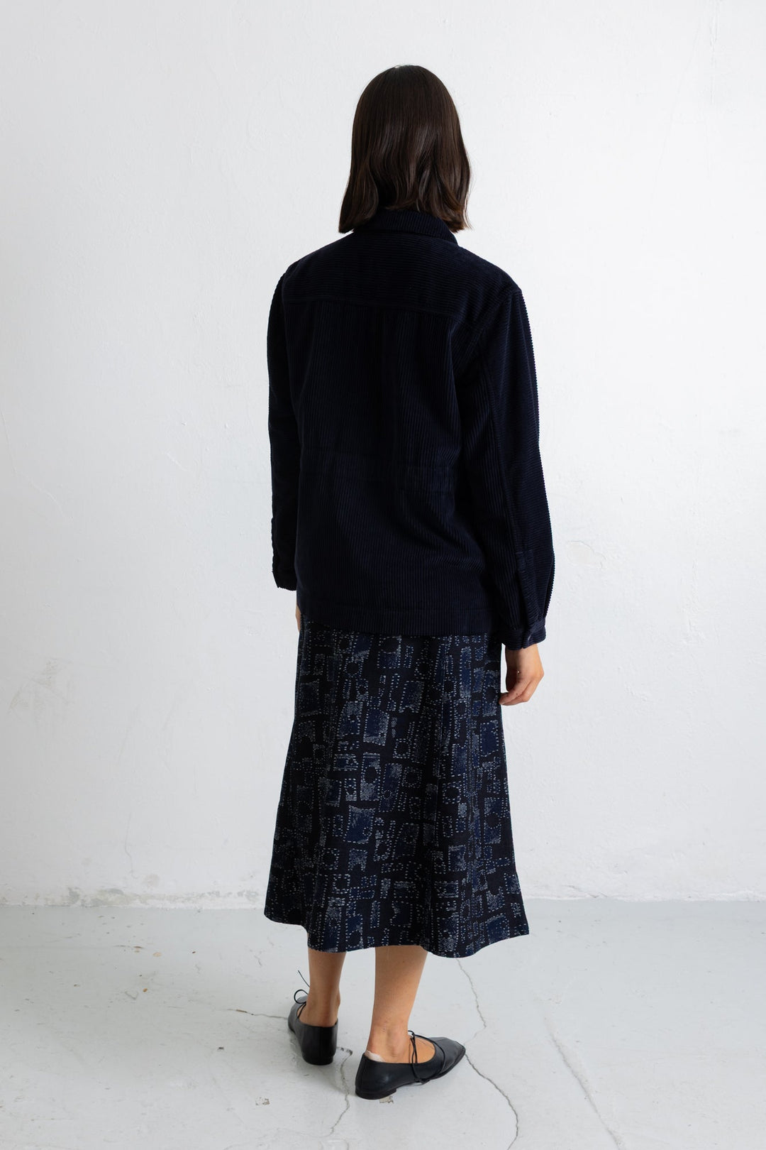 Full Seam Skirt - Deep Indigo Jaquard