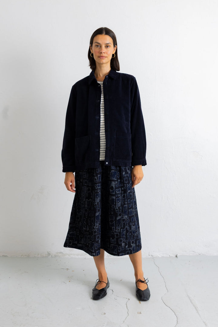 Full Seam Skirt - Deep Indigo Jaquard