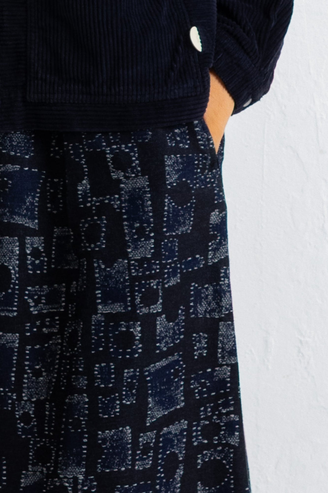 Full Seam Skirt - Deep Indigo Jaquard