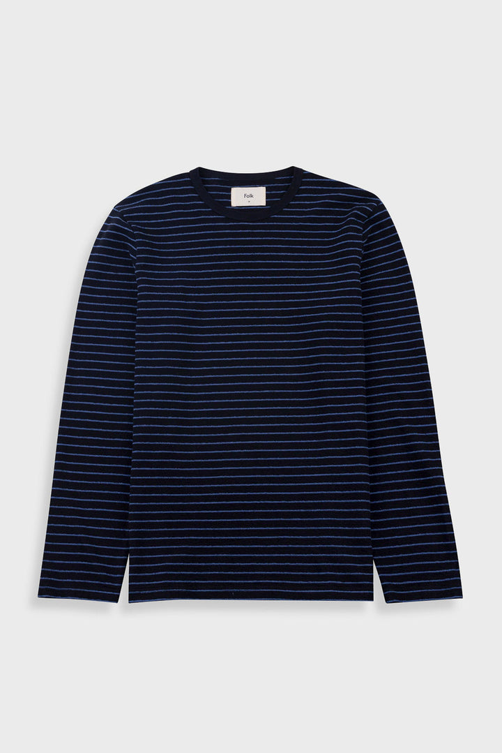 LS Textured T-Shirt - Black/Soft Blue