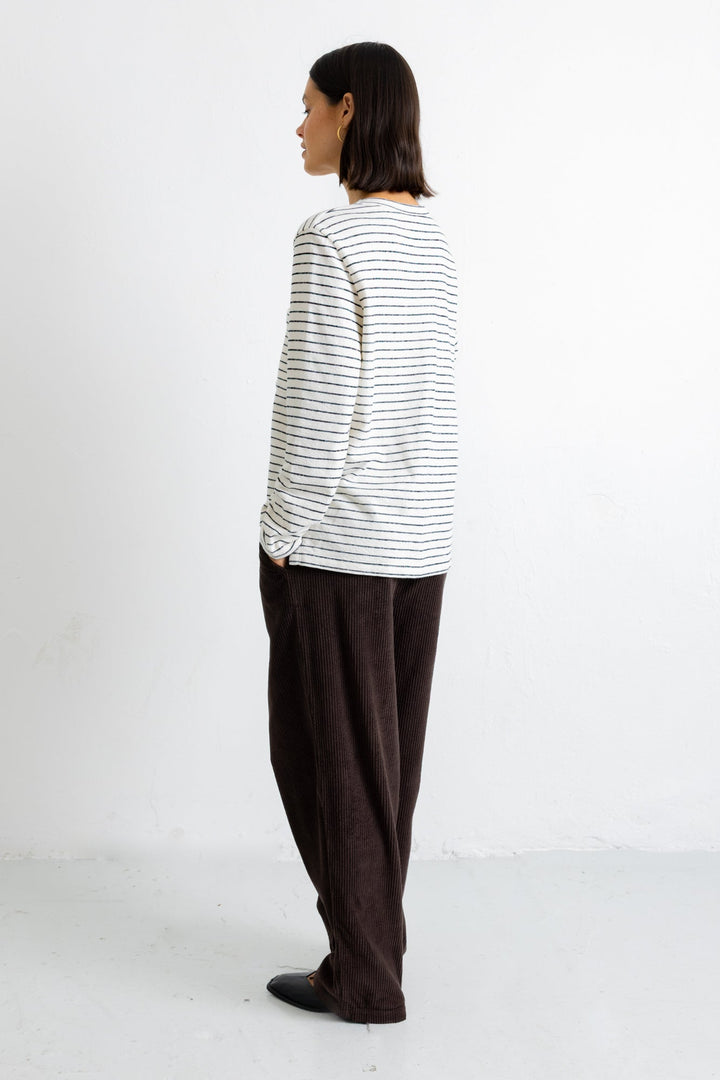 LS Textured T-Shirt - Ecru/Black