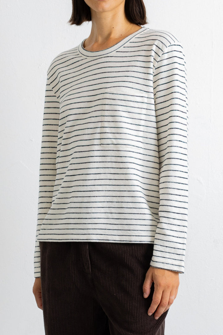 LS Textured T-Shirt - Ecru/Black