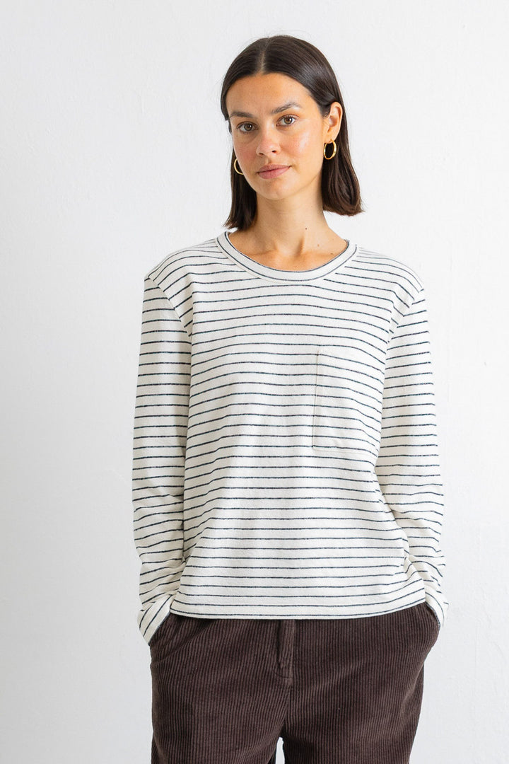 LS Textured T-Shirt - Ecru/Black