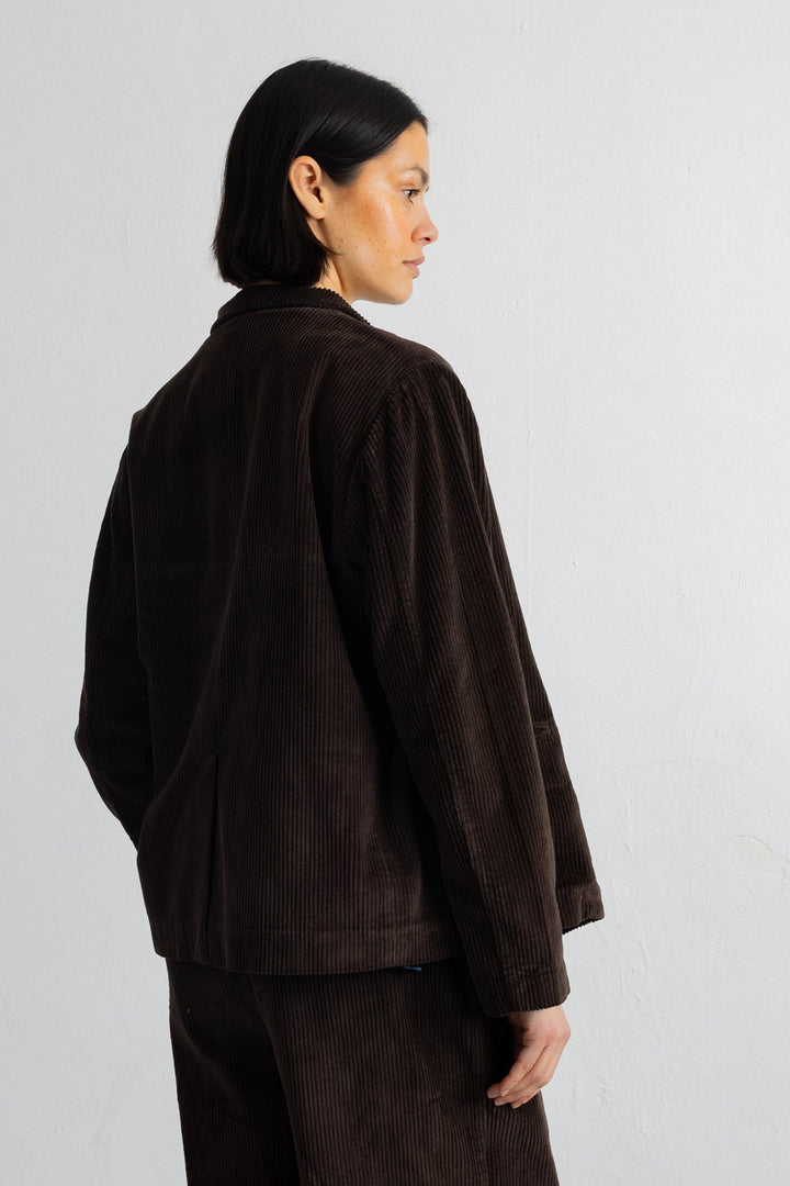 Relaxed Fit Blazer - Chocolate Chunky Cord