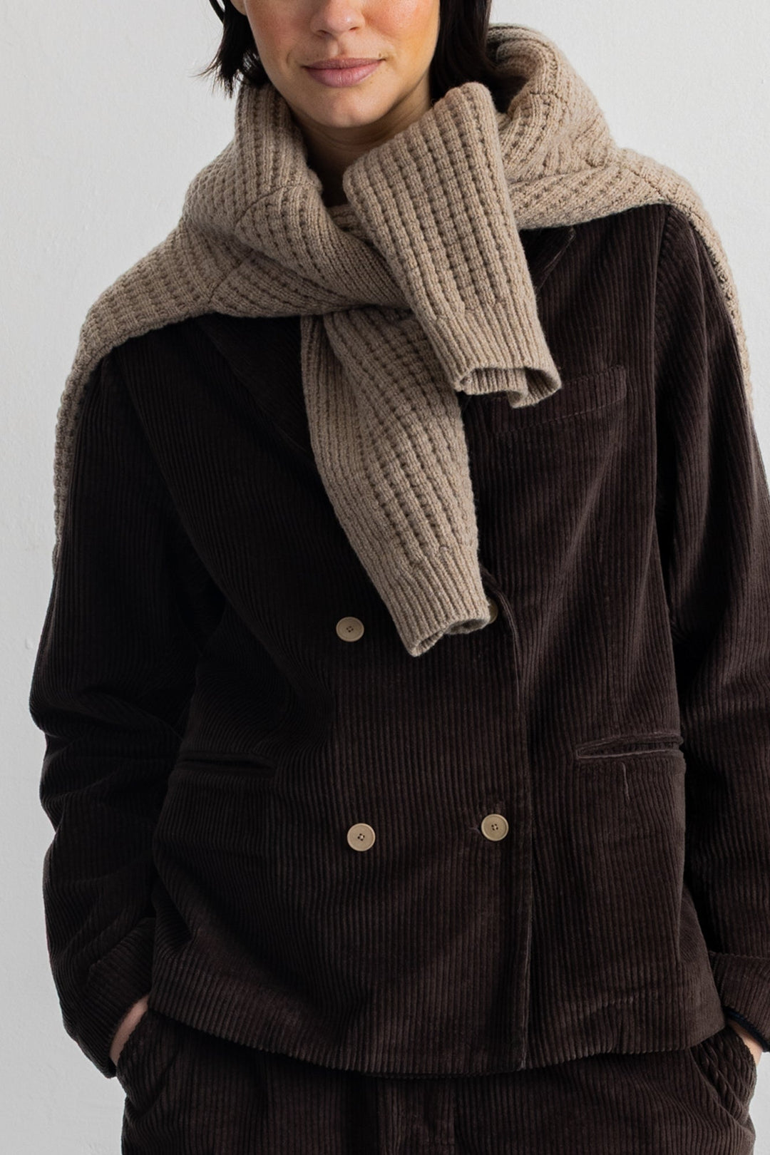 Relaxed Fit Blazer - Chocolate Chunky Cord