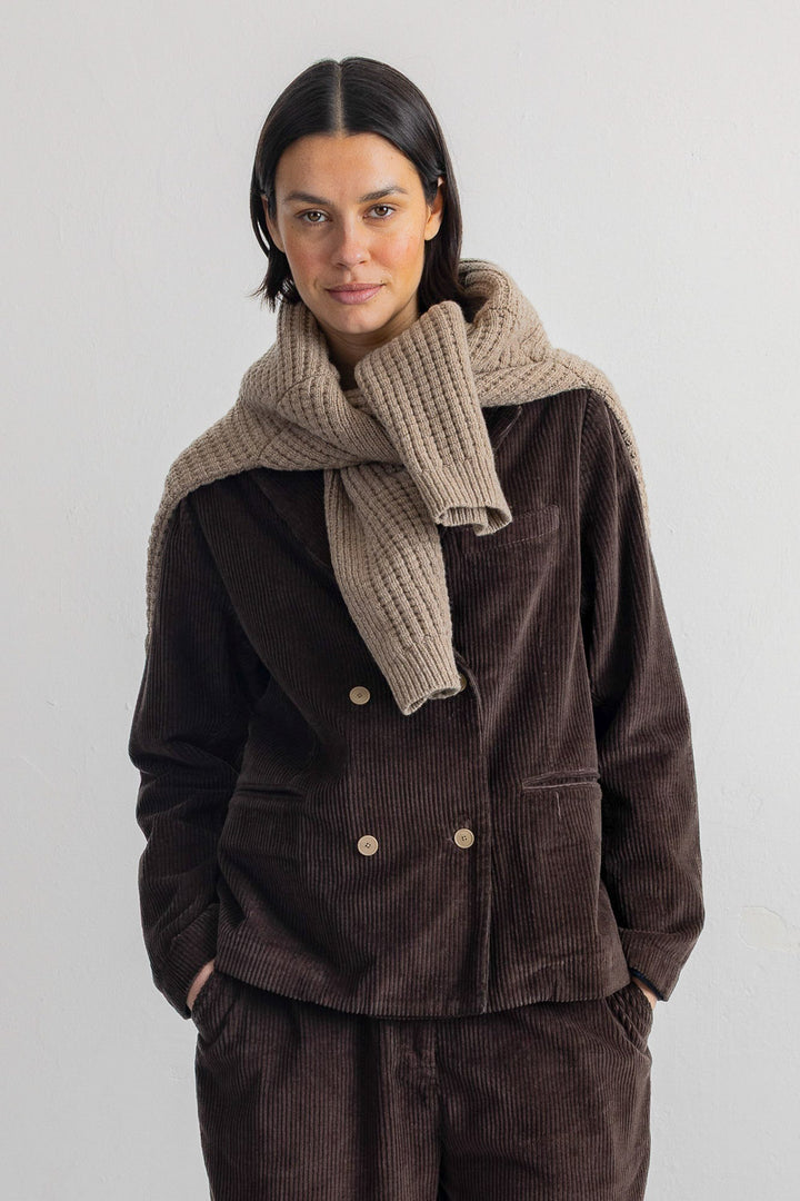 Relaxed Fit Blazer - Chocolate Chunky Cord
