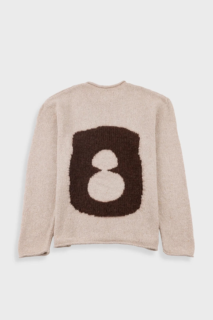Slouch Crew - Natural Espresso Cast Intarsia