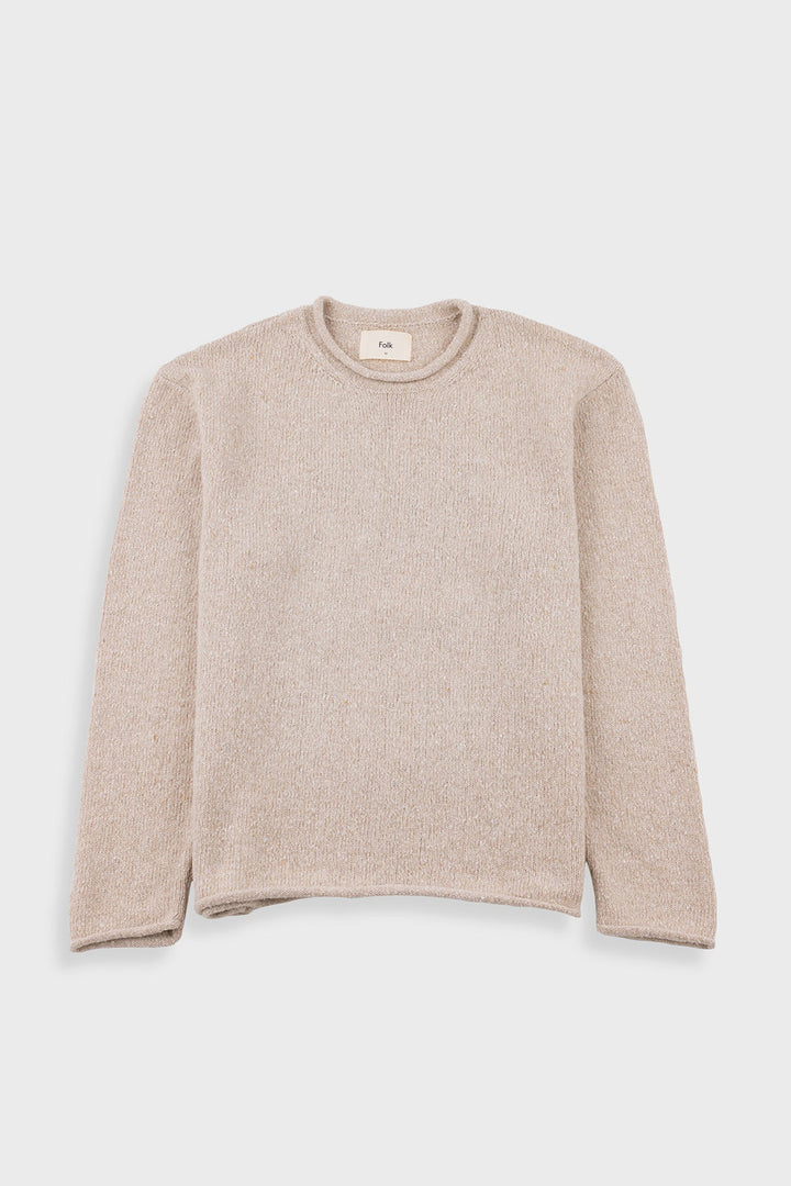 Slouch Crew - Natural Espresso Cast Intarsia