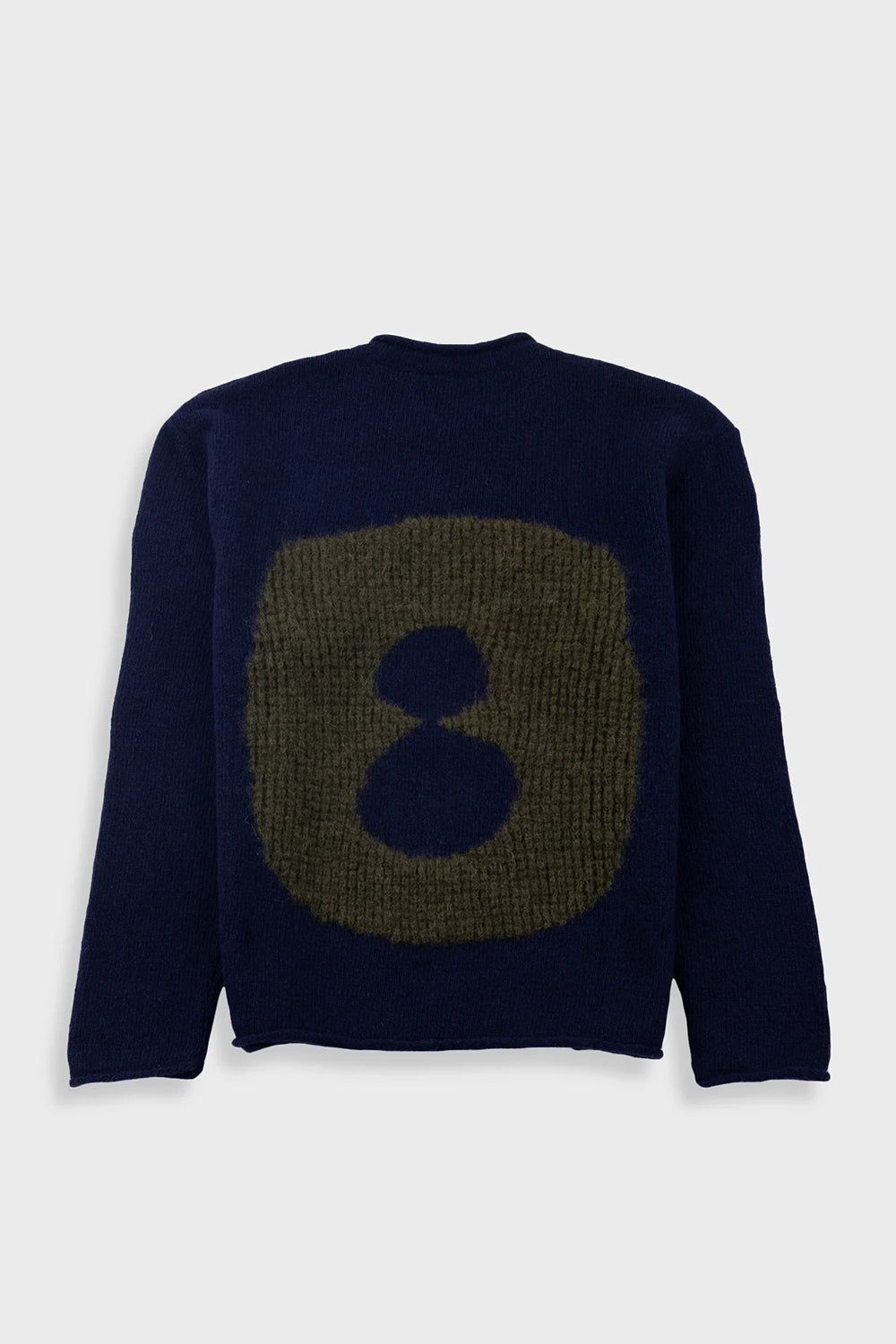 Slouch Crew - Navy Olive Cast Intarsia
