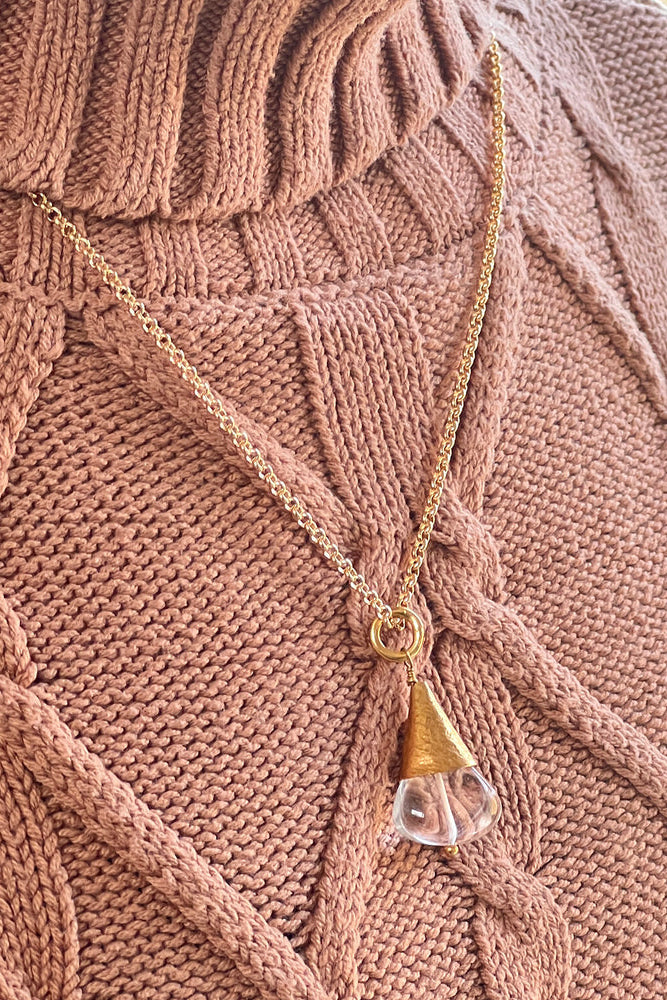 Rock Crystal Drop Necklace