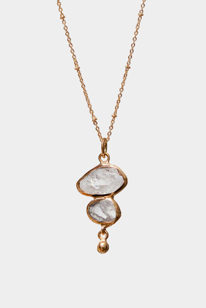 Rosa Freeform Herkimer Diamond Pendant Necklace