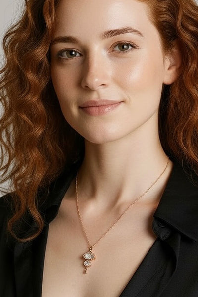 Rosa Freeform Herkimer Diamond Pendant Necklace