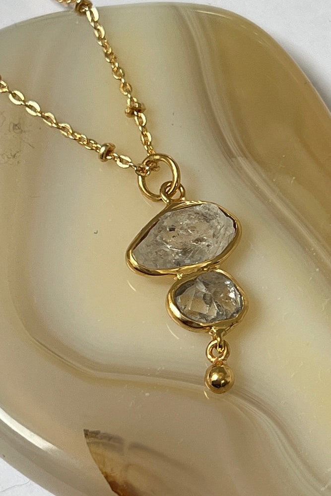 Rosa Freeform Herkimer Diamond Pendant Necklace