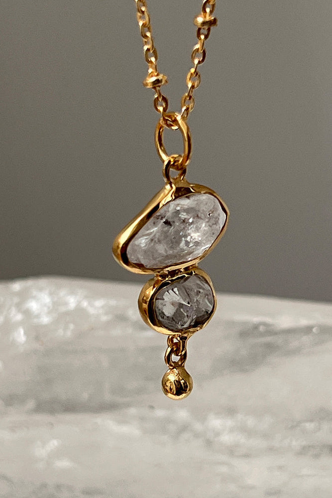 Rosa Freeform Herkimer Diamond Pendant Necklace